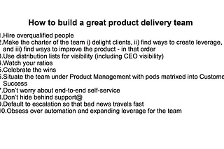 How to build a great product delivery team