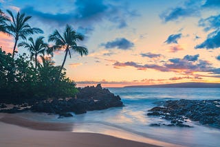 An idyllic beach view in Hawaii, formerly named the Sandwich Islands
