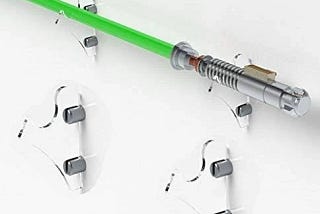 Transparent Acrylic Lightsaber Wall Mount for Easy Organization | Image