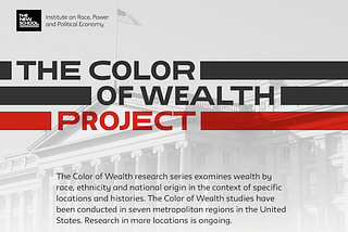 Title page of the Color of Wealth Project by the New School