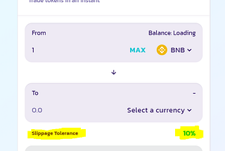 Slippage settings on PancakeSwap