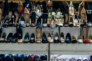 A wardrobe full of shoes