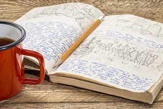 image of a journal with writing