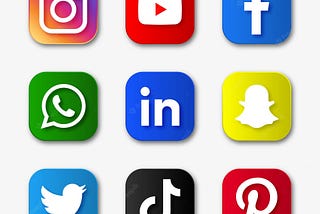 Various icons for social media sites