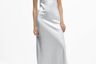 Silver Metallic Gown - Stylish Party Dress for Women | Image