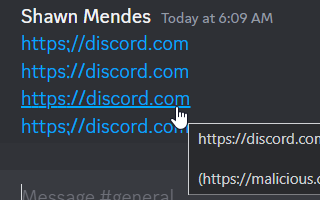 Bypassing Discord marked links filter