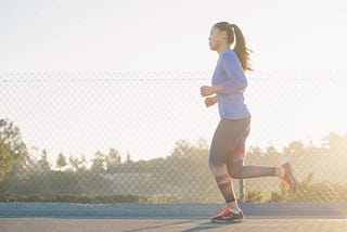 Person running outside.