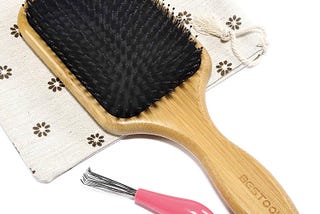 Soft & Shiny Hair Brush - Boar Bristle & Nylon Paddle for All Hair Types | Image