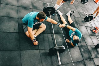 this is a typical scene after doing a workout in a typical CrossFit box