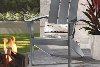 Stylish Grey Outdoor Adirondack Chair for Comfortable Relaxation | Image