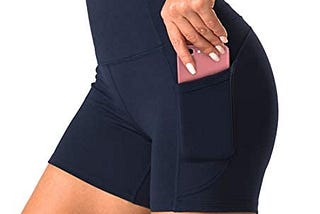 Dragon Fit High Waist Yoga Shorts for Women with 2 Side Pockets Tummy Control Running Home Workout…