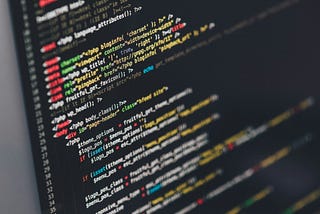 Computer screen displaying source code