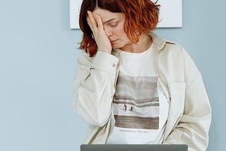 Image of a woman having burnout