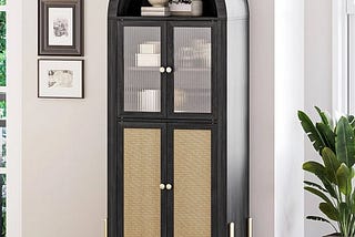 belleze-arched-storage-cabinet-with-doors-65-5-inches-bookcase-freestanding-kitchen-pantry-cupboard--1