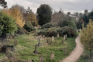 Path by a graveyard