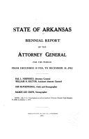 Biennial Report of the Attorney General | Cover Image