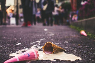 A fallen ice cream cone. That’s really bad.