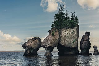 standing rocks on the Pacific Ocean on the westcoast of Canada