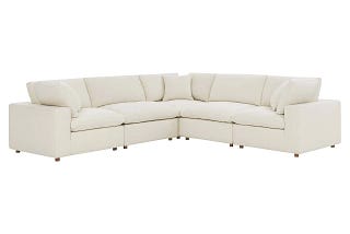 Modern Down-Filled Overstuffed 5-Piece Sectional Sofa Set | Image