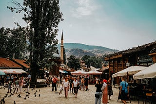 The old, Turkish part of Sarajevo called Bascarsija