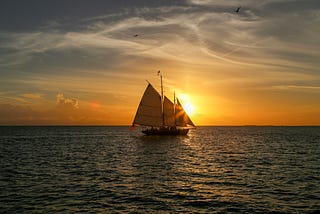 Schooner at sea