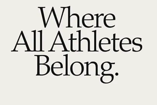 Screenshot of Nike’s slogan “Where All Athletes Belong.”