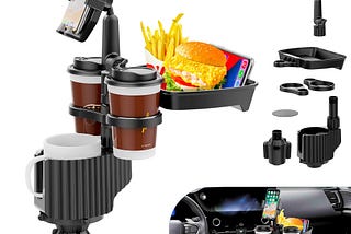 Versatile 5-in-1 Car Organizer with Food Tray & Phone Holder | Image