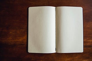 Blank pages of a notebook