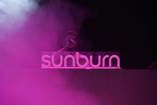 Neon sign flashing sunburn