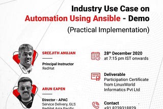 Expertise Session of Ansible given by APAC #Sreejith Anujan Sir opportunity provided by #Linux…