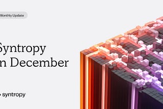 Actualización mensual: Syntropy en diciembre