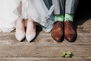 wedding shoes side by side
