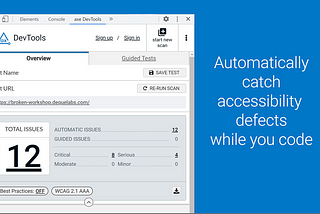 Axe DevTools print showing accessibility defects