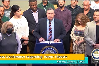 Some Thoughts  on Joe Carollo’s Tower Theater Press Conference