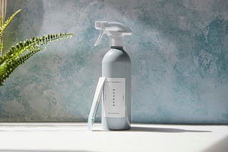 Spray bottle of cleaning products