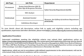 State Bank of Pakistan Jobs November 2023 Apply Online Assistant Curator, SOC Analyst & Others SBP Latest