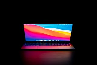 MacBook Pro in dark