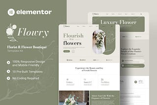 Flowry — Florist & Flower Boutique Elementor Template Kit