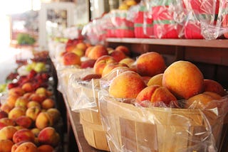 peaches at the market