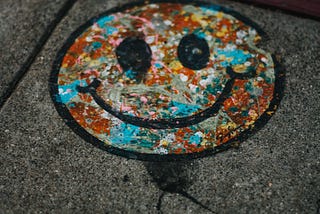 A smiley drawn on a street