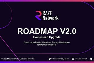 Raze Network Roadmap V2.0 — Homestead Upgrade