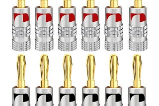 Gold-Plated Speaker Banana Plugs for Easy Installation | Image