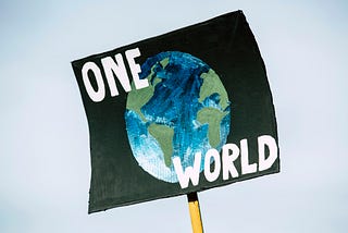 ONE WORLD. Global climate change protest demonstration strike - No Planet B - 09-20-2019