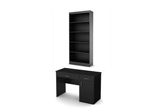 south-shore-axess-small-desk-with-drawers-and-5-shelf-bookcase-set-in-pure-black-2253036-pkg-1