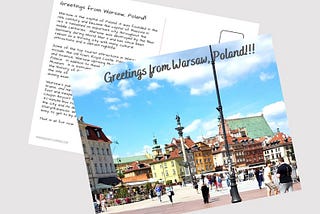 Postcard Greetings from Warsaw, Poland