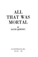 All that was Mortal | Cover Image