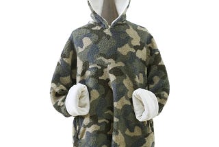 Oversized Hooded Sherpa Blanket with Side Pockets | Image