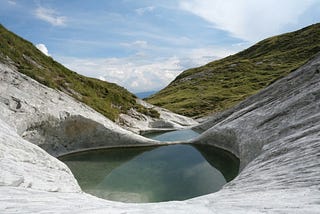Pools of water in a mountain