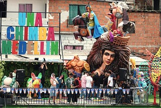 A colourful parade in Medellin, Colombia.