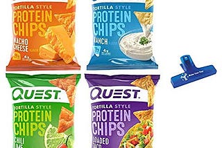 Quest Nutrition High-Protein Chips - Four Flavors, 16 Bags, Make Your Day Bag Clip Included | Image